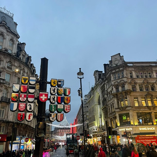 grey skies and crowded street