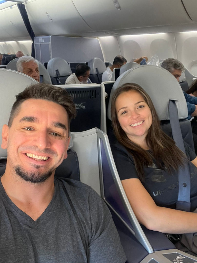 couple in an airplane
