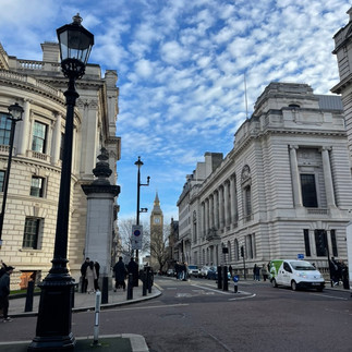 sunny skies and crowded streets