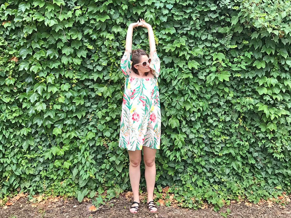 Stretch in ASOS Floral Dress | Sunburn in Seattle