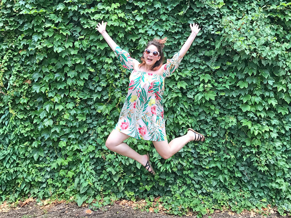 Jumping ASOS Floral Dress | Sunburn in Seattle