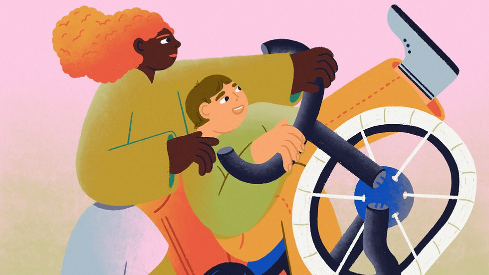 Failure is Okay. Cover Image from Increment.com - a girl and a boy on a bicycle falling.
