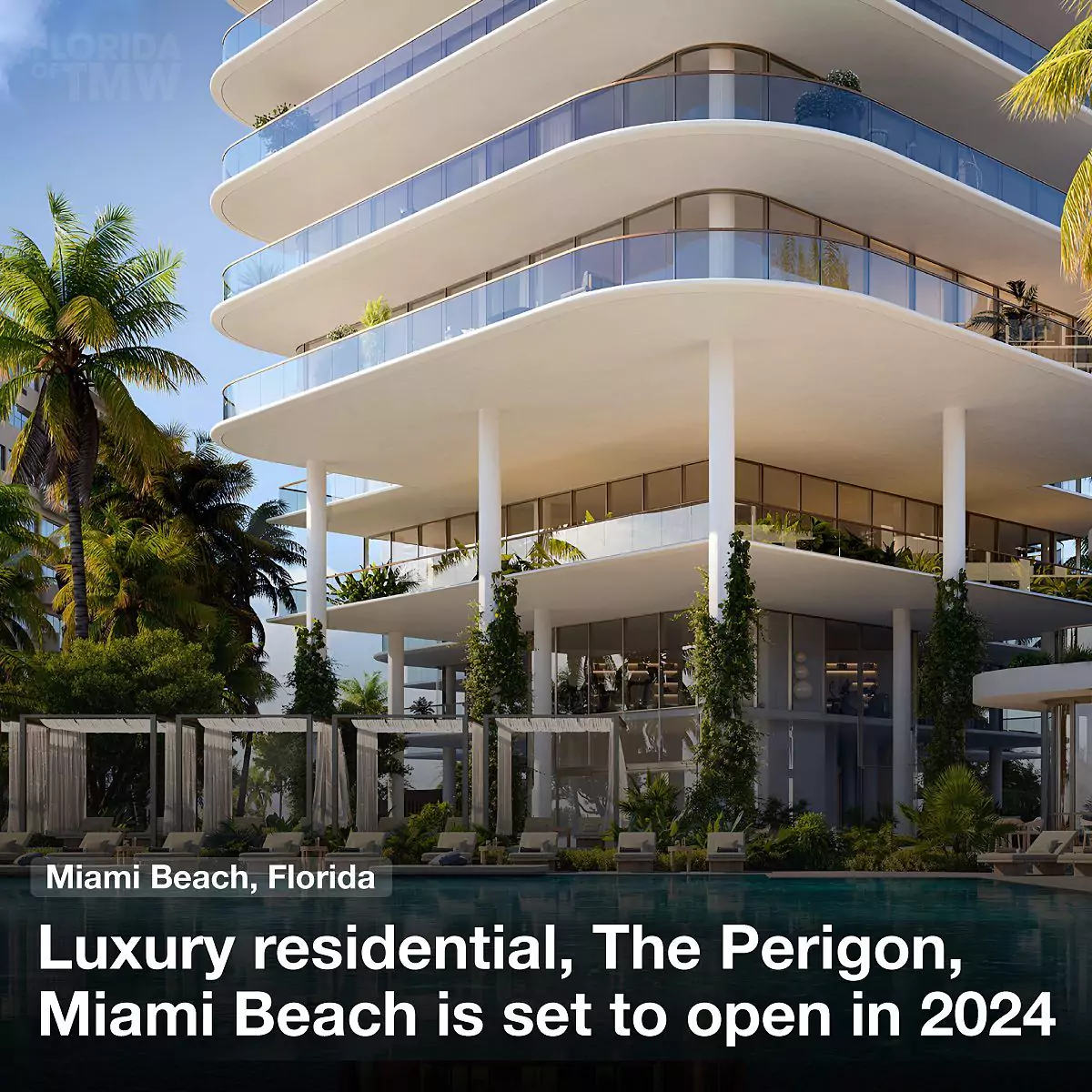 Luxury residential, The Perigon, Miami Beach is set to open in 2024