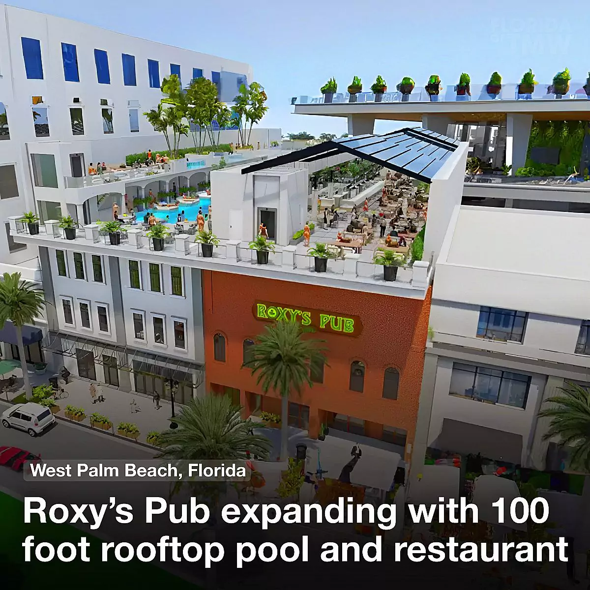 Roxy's Pub expanding with 100 foot rooftop pool and restaurant