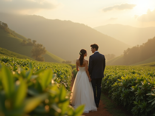 Ajna Photography pre wedding shoot in Coorg with romantic couple in nature