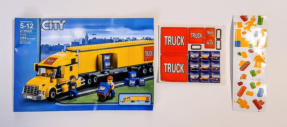 Thumbnail: Yellow Delivery Transporter Truck NOT-60440 Building Blocks Bricks Set