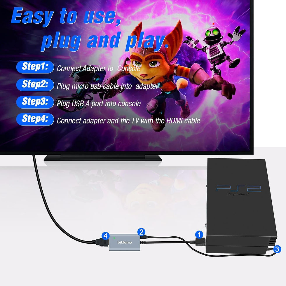 Thumbnail: BITFUNX PS2/PS1 to HDMI™ Adapter, for PS2/PS1/PS ONE