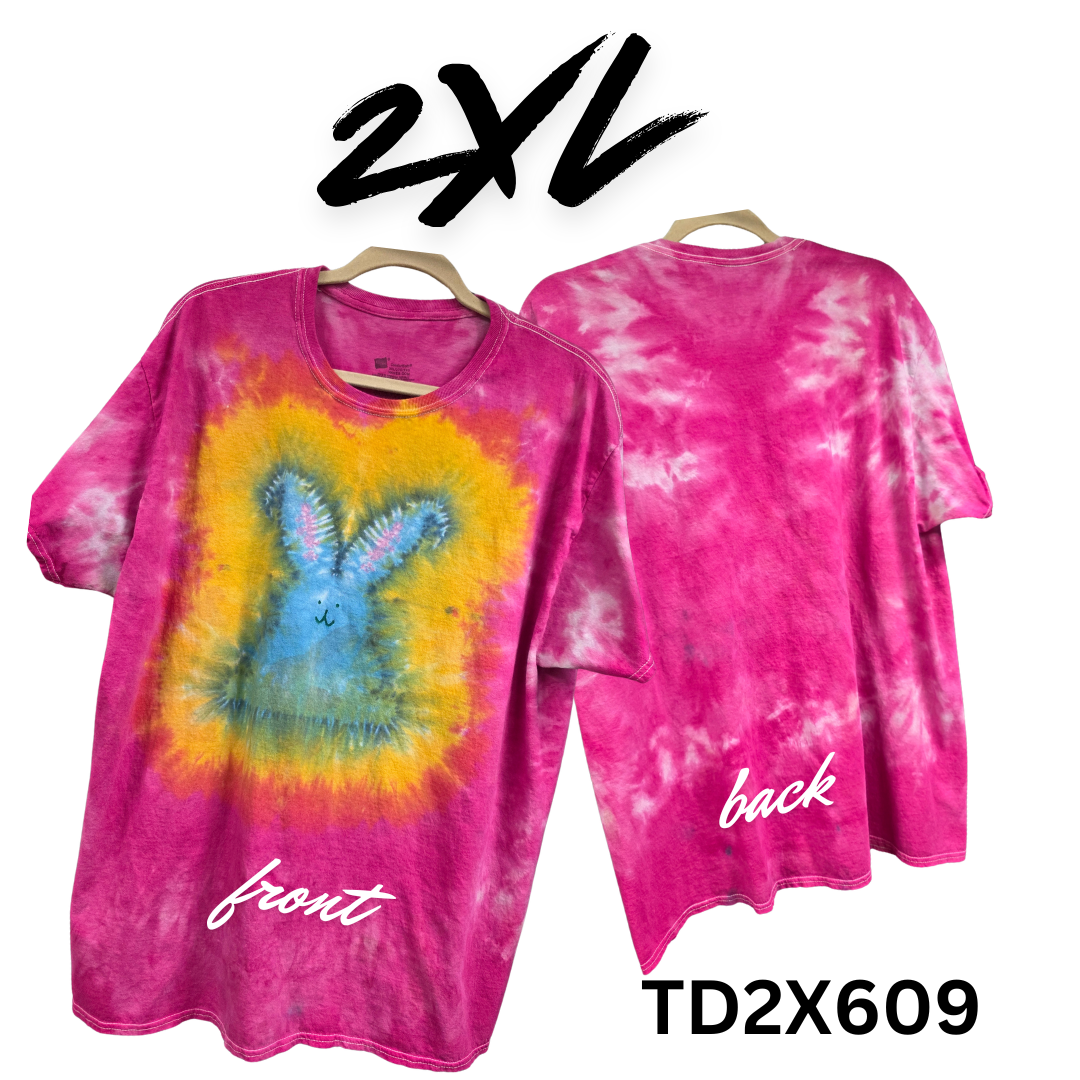 #609 One-of-a-Kind Tie-Dye Bunny Shirt – 2X Large | Sinfully Soft