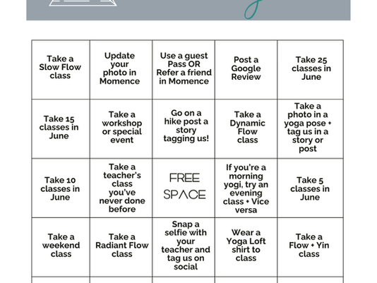 Yoga Loft Tucson Bingo Card
