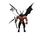 Evil demon monster waving a scythe gif