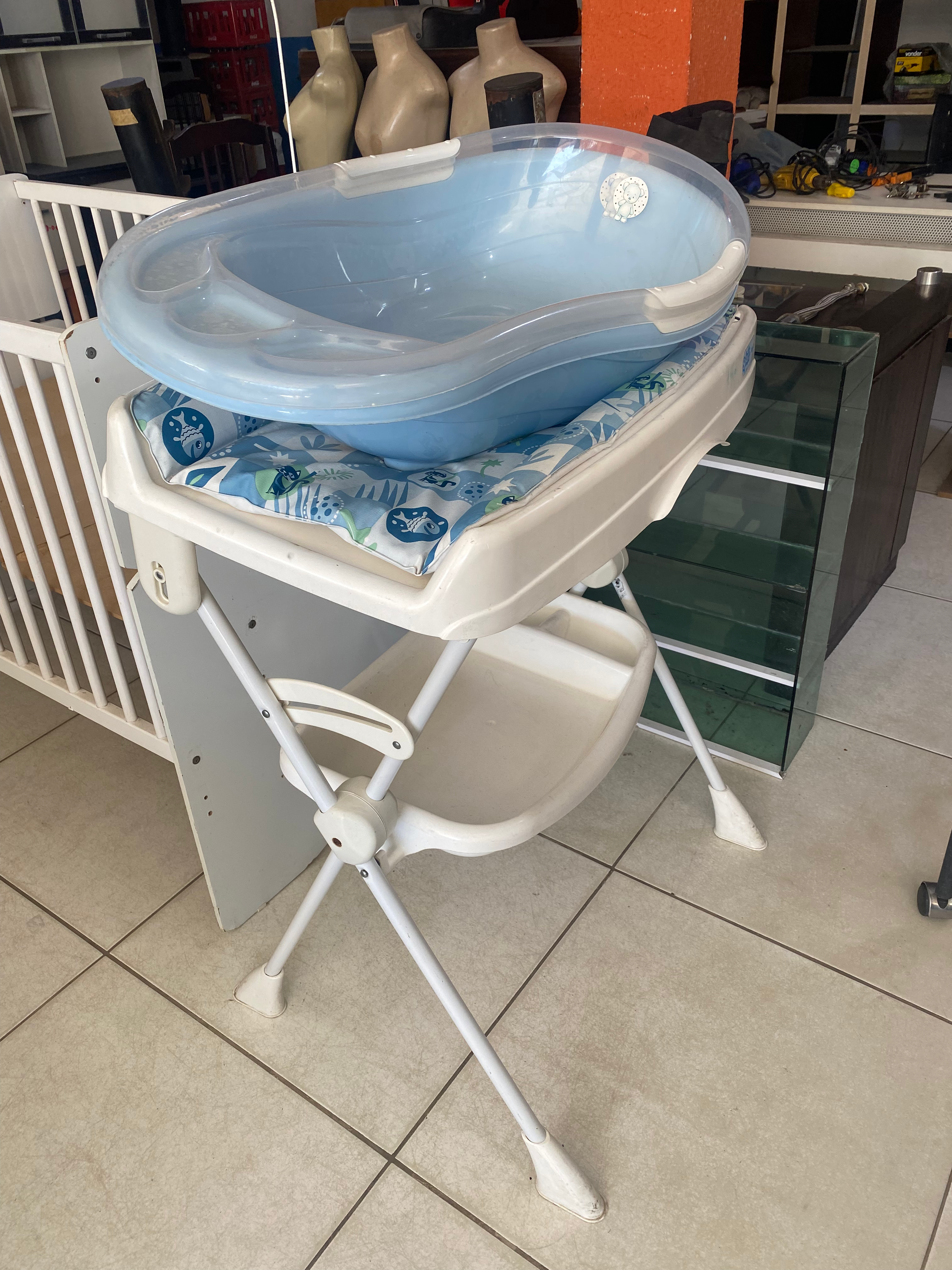 Banheira + Trocador de Fralda (Azul)