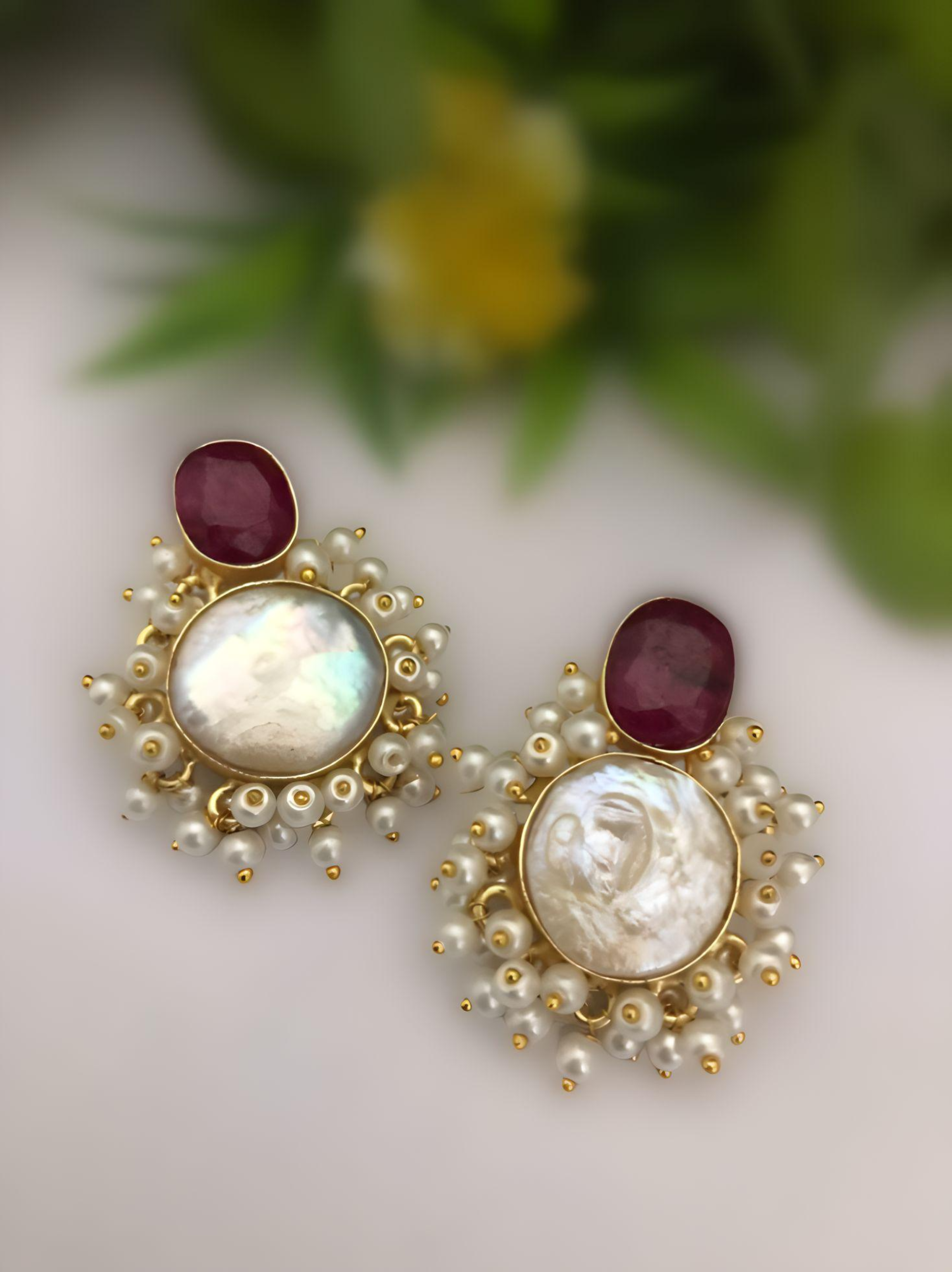 Displaying Sush Mad's Pearly Crescents Coded Pearl Earrings