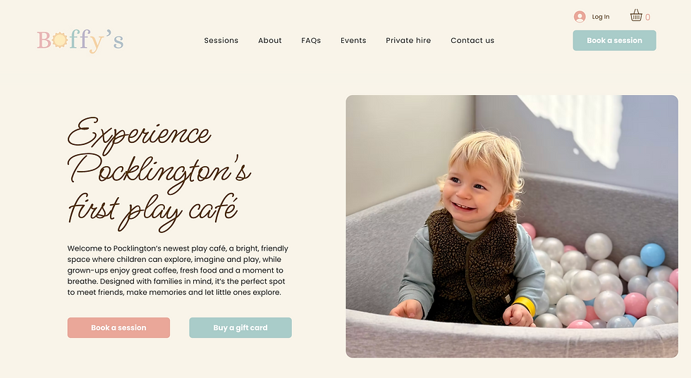 homepage of boffy's website