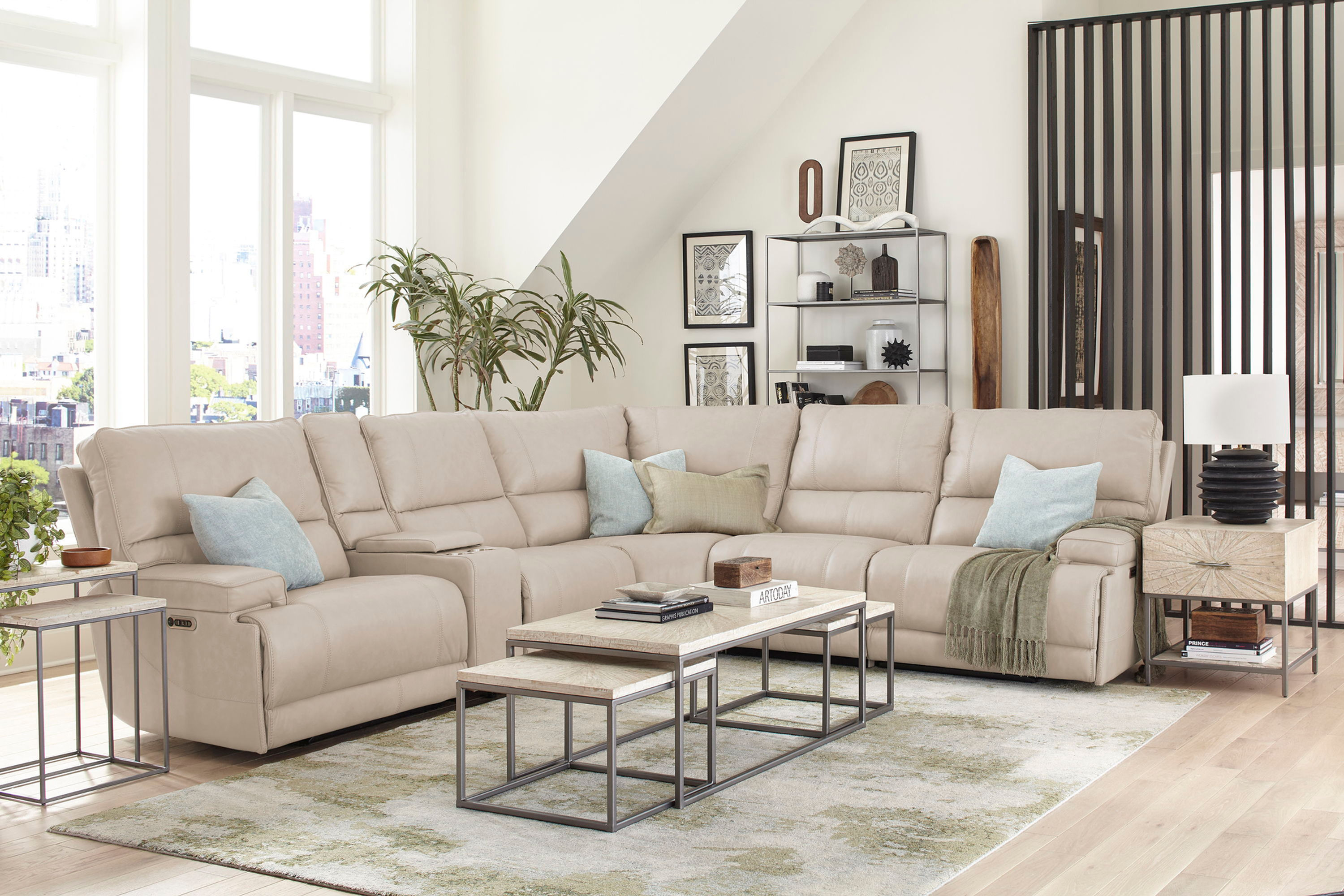 Whitman - 6 Piece Reclining Sectional with Console