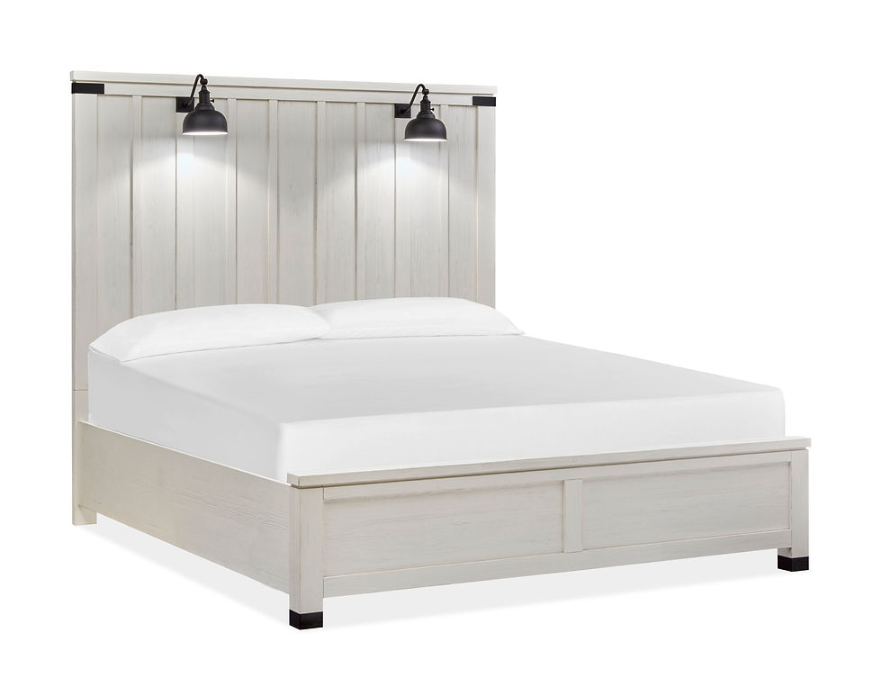 Harper Springs - Complete California King Panel Bed - Silo White