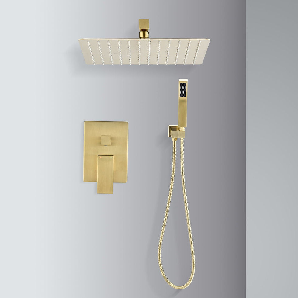 Thumbnail: 10" Shower Head Bathroom Luxury Rain Mixer Shower Complete Combo Set Wall Mounte