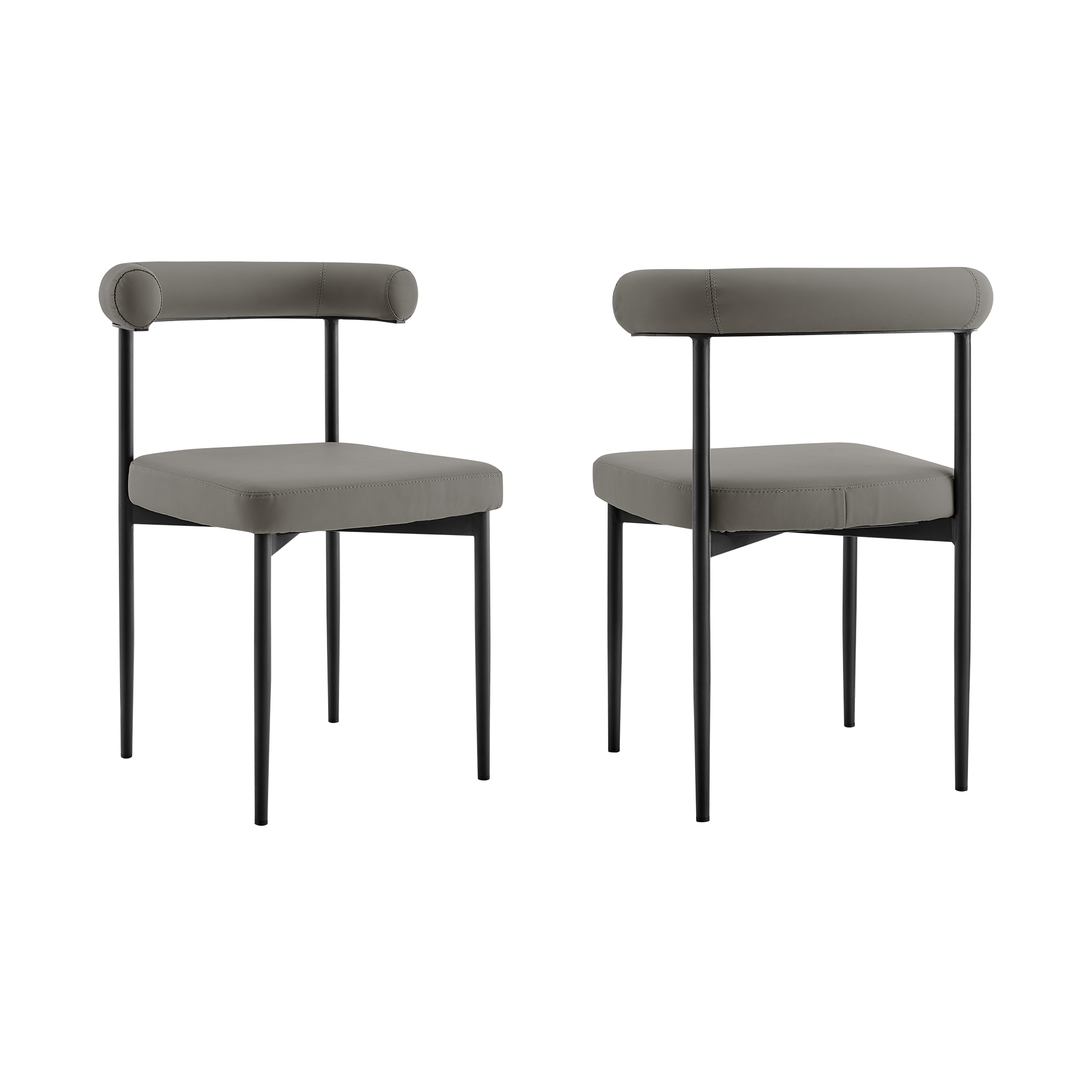 Shannon - Dining Chair (Set of 2) - Matte Black / Light Gray