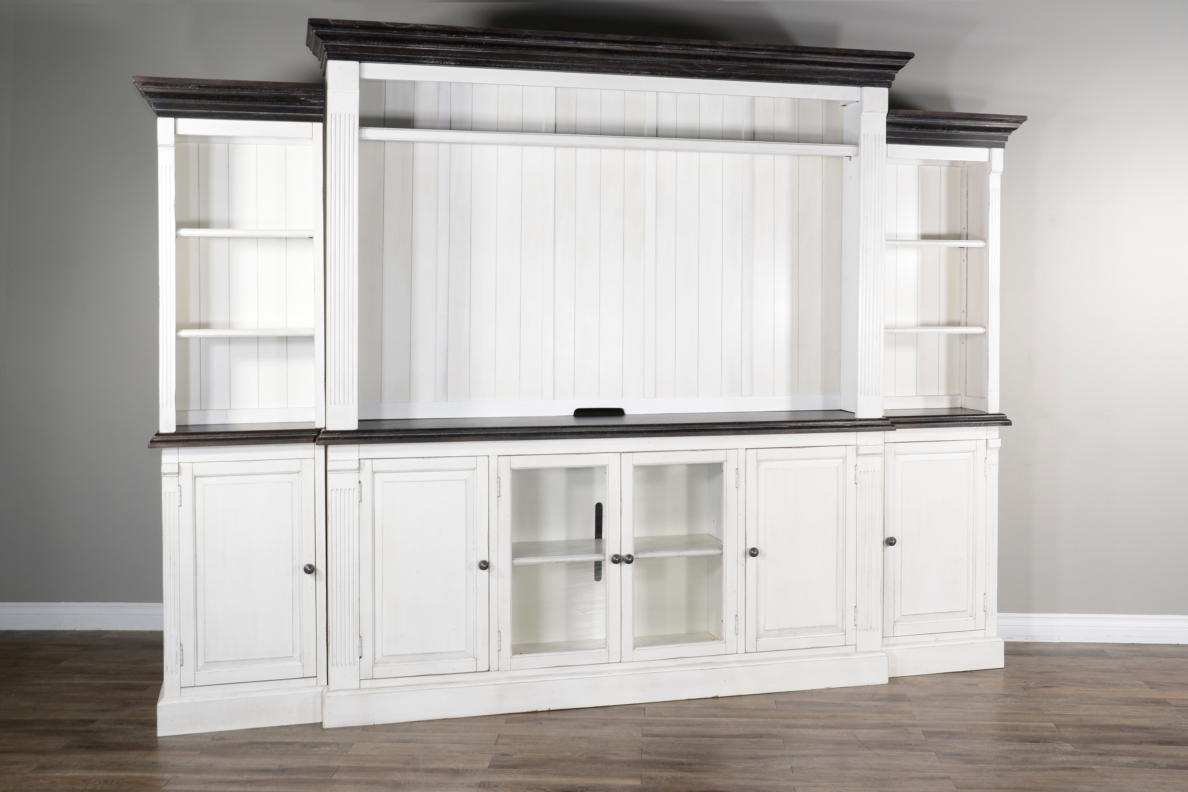 Carriage House - Pier Base Right - White / Dark Brown