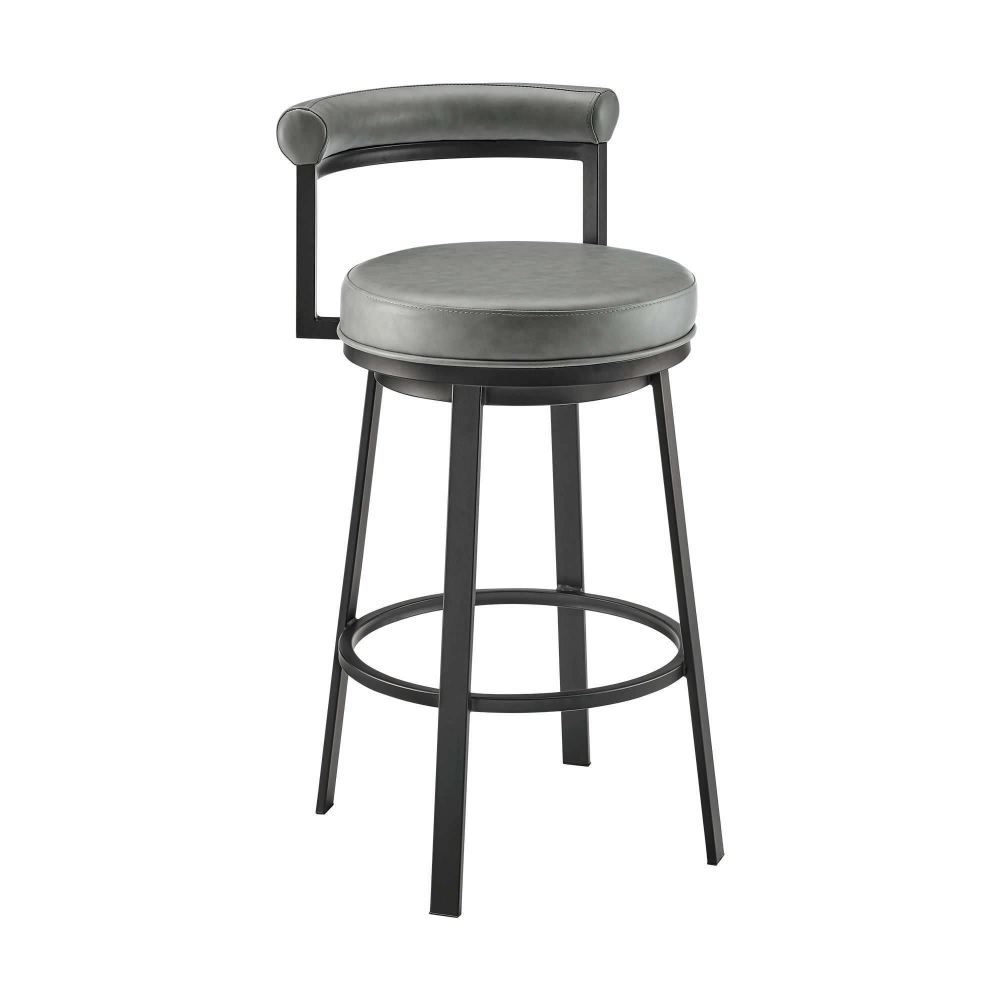 Reuben - Swivel Counter Or Bar Stool - Grey / Black