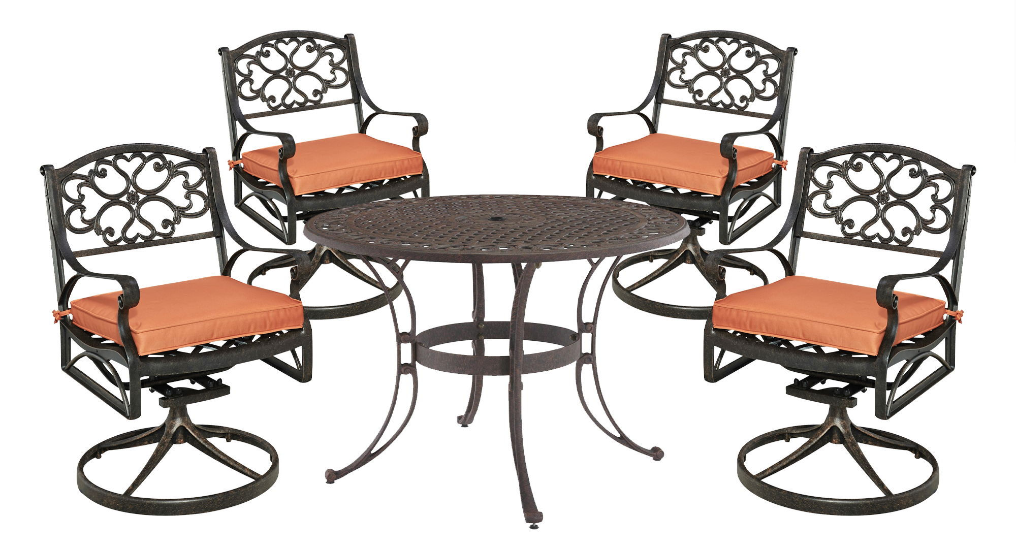 Sanibel - 5 Piece Outdoor Dining Set - Metal - Dark Brown