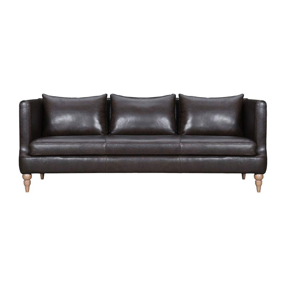 Vincenza - 85" Leather Sofa - Dark Brown
