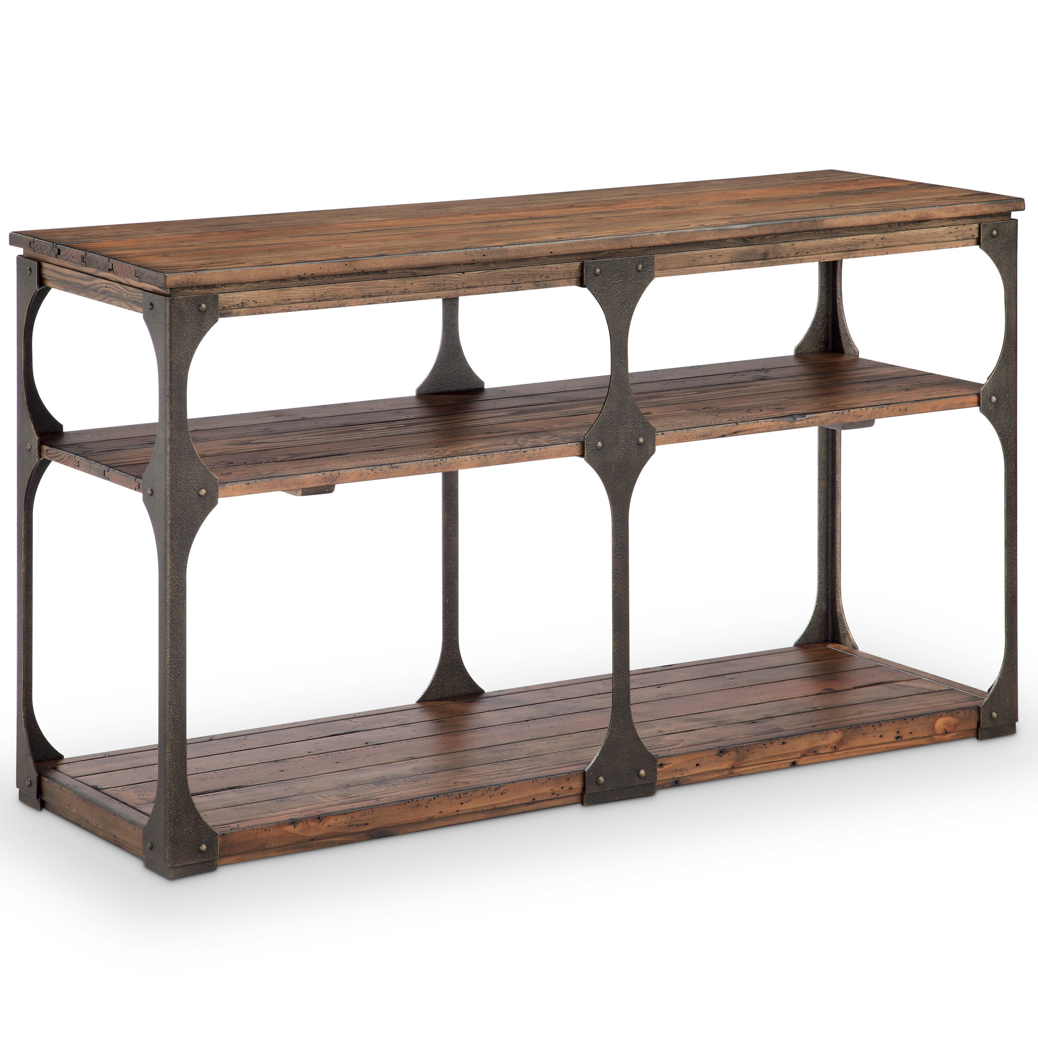 Montgomery - Industrial Reclaimed Wood Rectangular Entryway Table - Bourbon