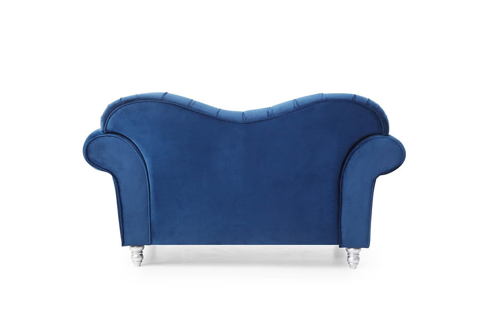 Thumbnail: Blue Velvet Love Seat Tufted Living Room Furniture Tufted