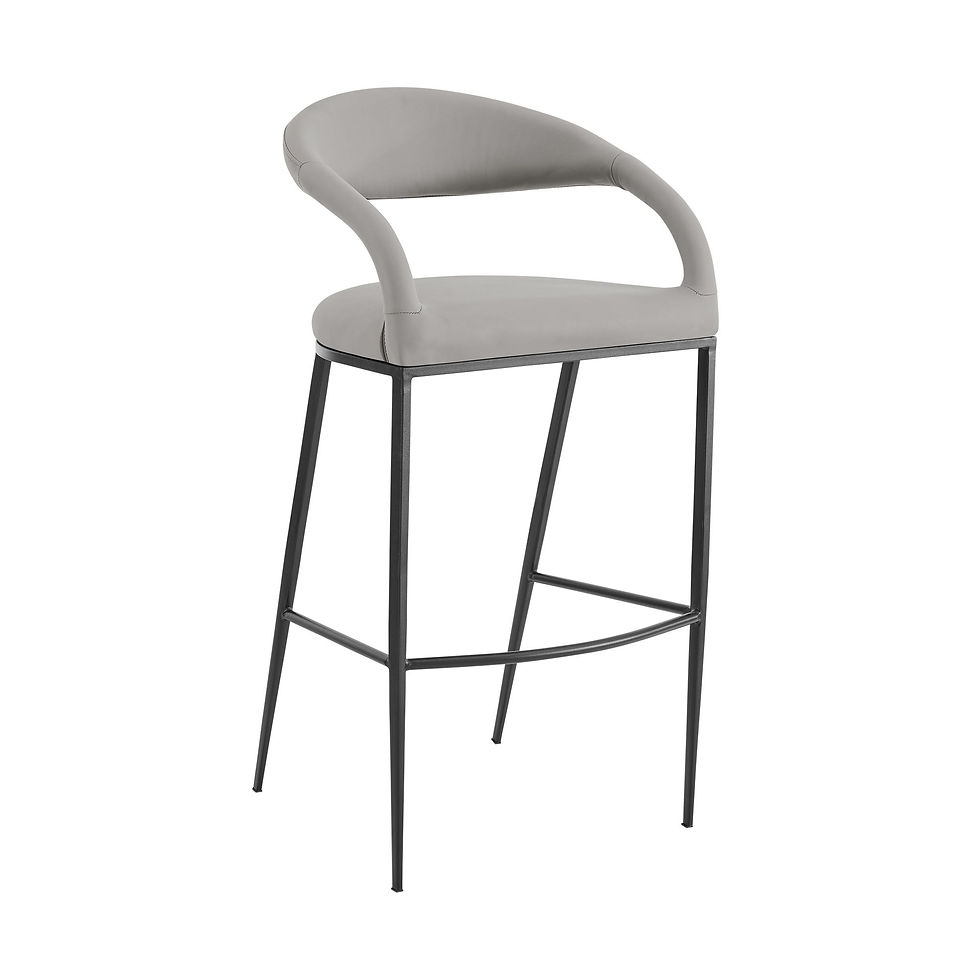Ramona - 26" Counter Stool - Matte Black / Light Gray