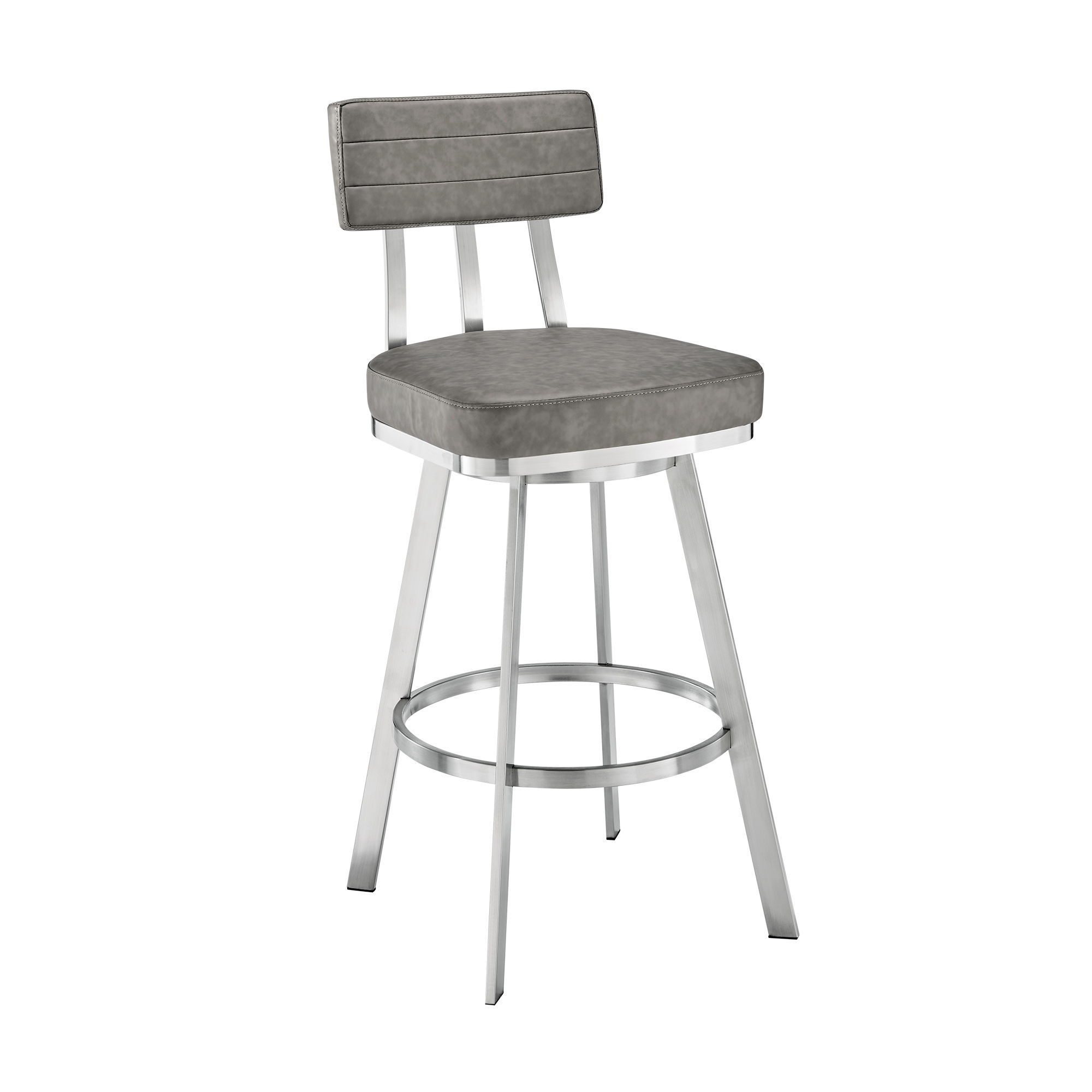 Benjamin - Swivel Counter Stool - Brushed / Grey