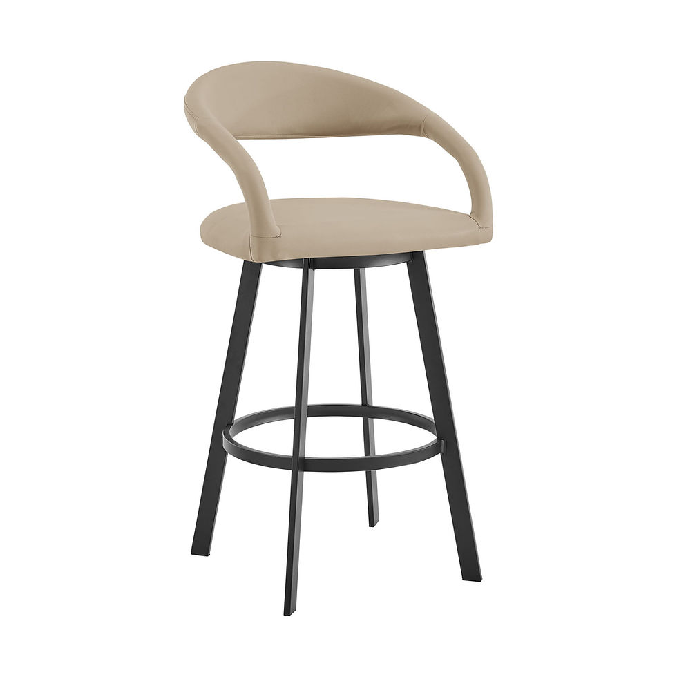 Ramona - 30" Swivel Bar Stool - Matte Black / Beige