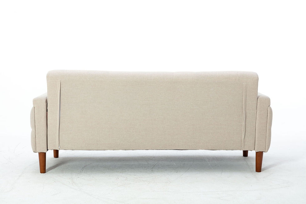 Thumbnail: Light Brown Technology Leather Three - Seater Sofa