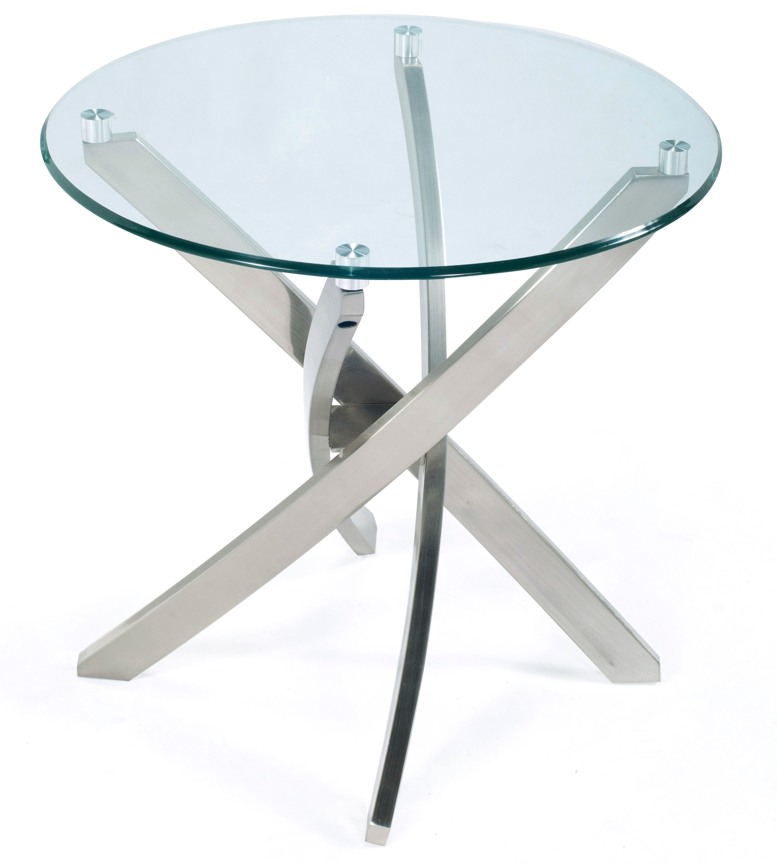 Zila - Round End Table Base - Brushed Nickel