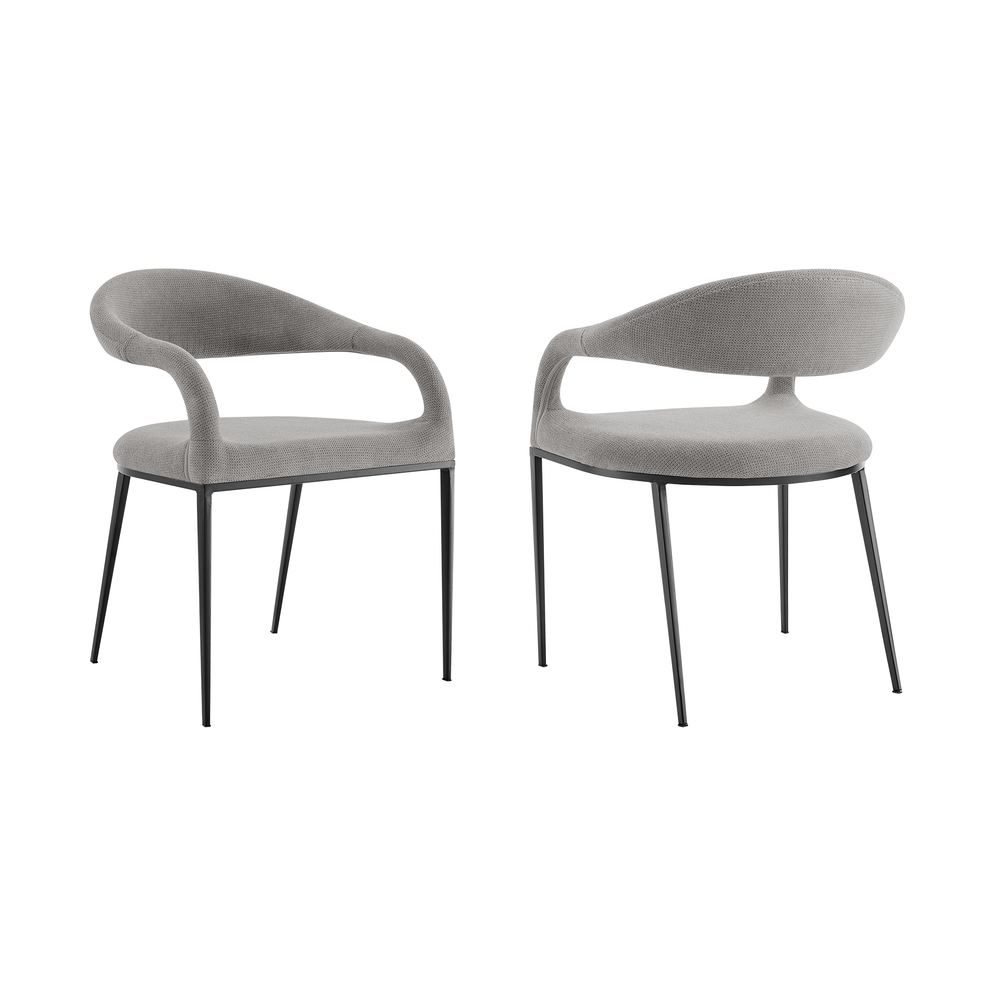 Morgan - Upholstered Dining Chair (Set of 2) - Matte Black / Light Gray