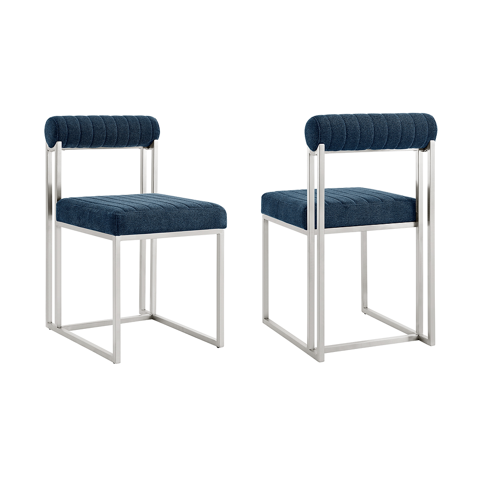 Anastasia - Dining Chair (Set of 2) - Brushed / Blue