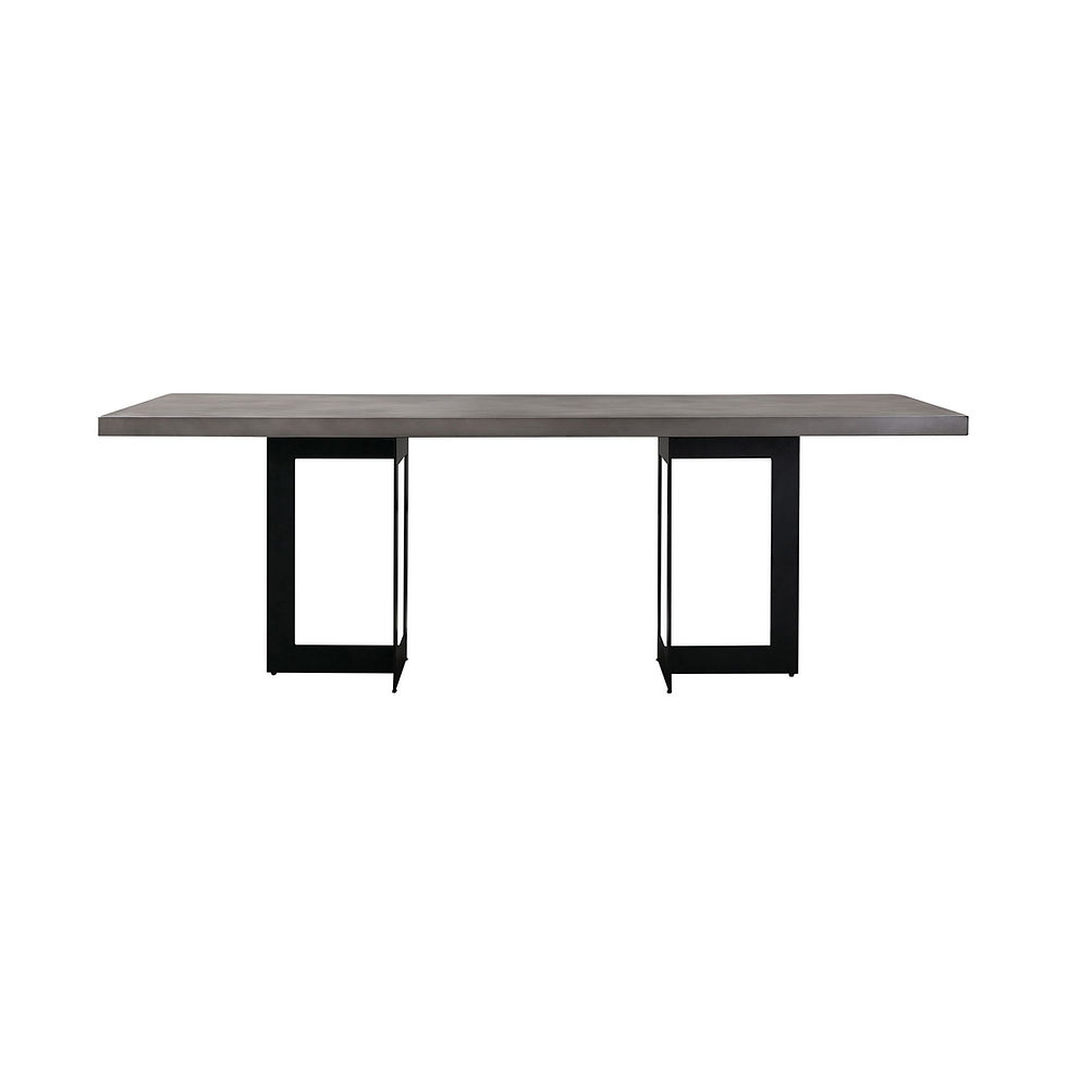 Odet - Rectangular Dining Table - Concrete / Black