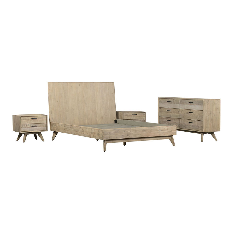 Baly - 4 Piece Acacia Queen Platform Bedroom Set With Dresser And Nightstands