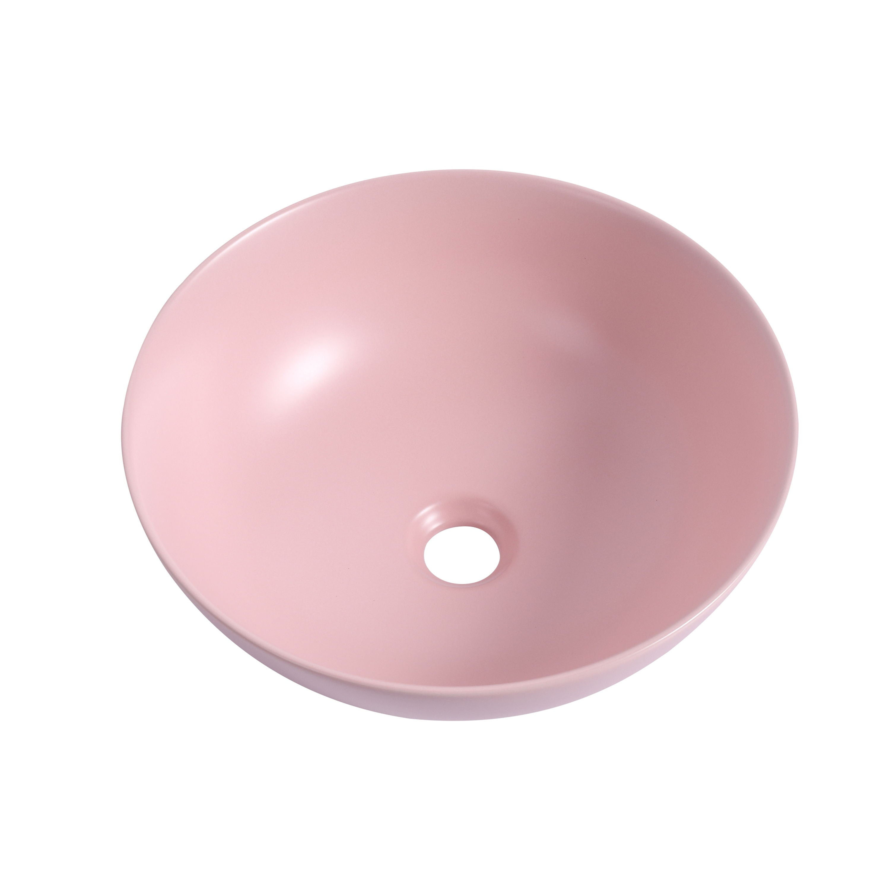 Ceramic Countertop Art Wash Basin, Vessel Sink Matt Light Pink