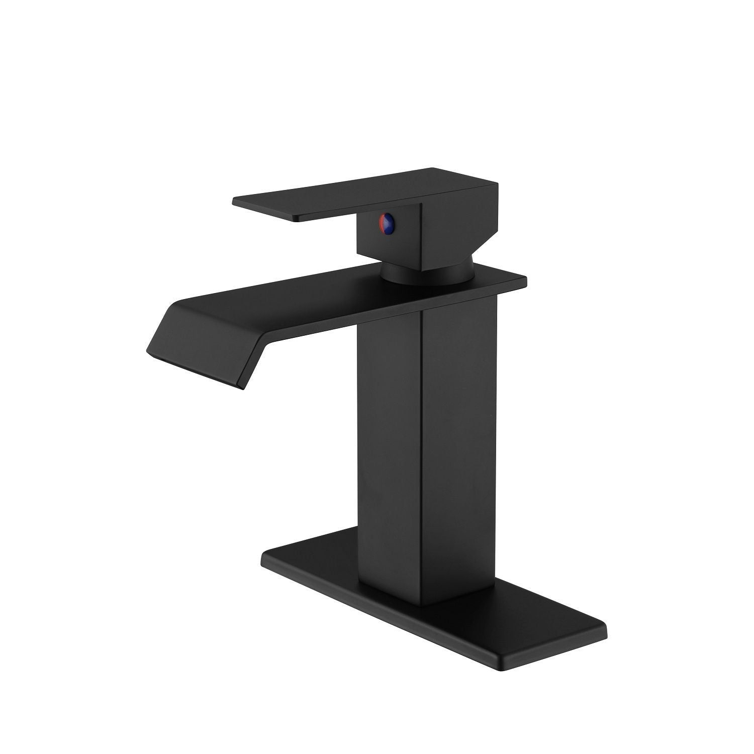 Waterfall Spout Bathroom Faucet, Single Handle Bathroom Vanity Sink Faucet - Mat