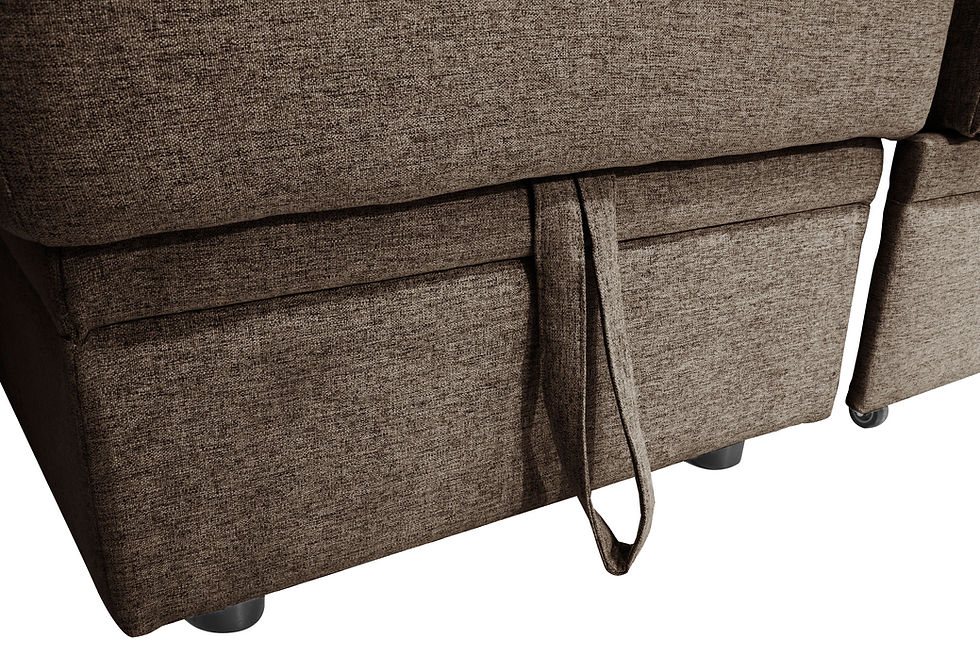 Thumbnail: Light Brown Technology Leather Three - Seater Sofa