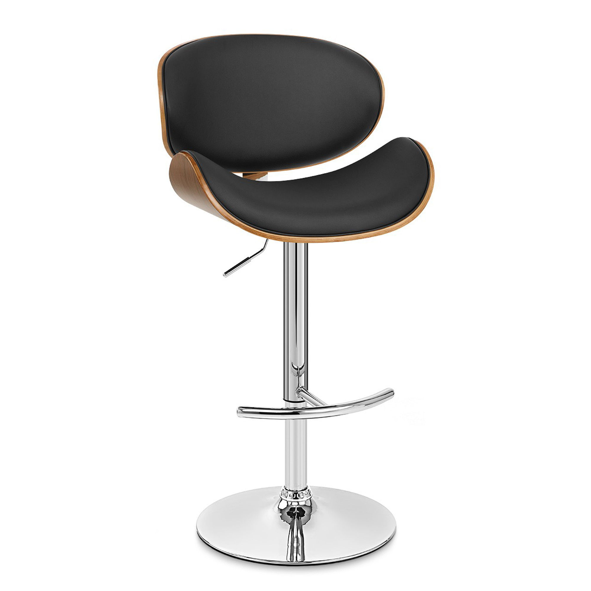 Naples - Adjustable Height Swivel Bar Stool - Walnut / Black