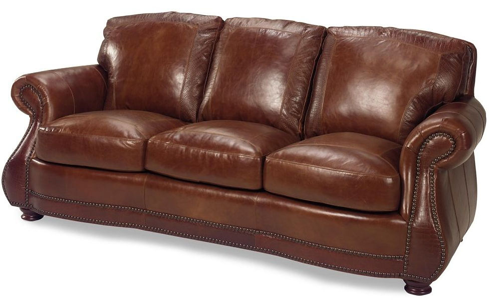 USA Premium Leather Furniture 9055 Brandy Gator Sofa