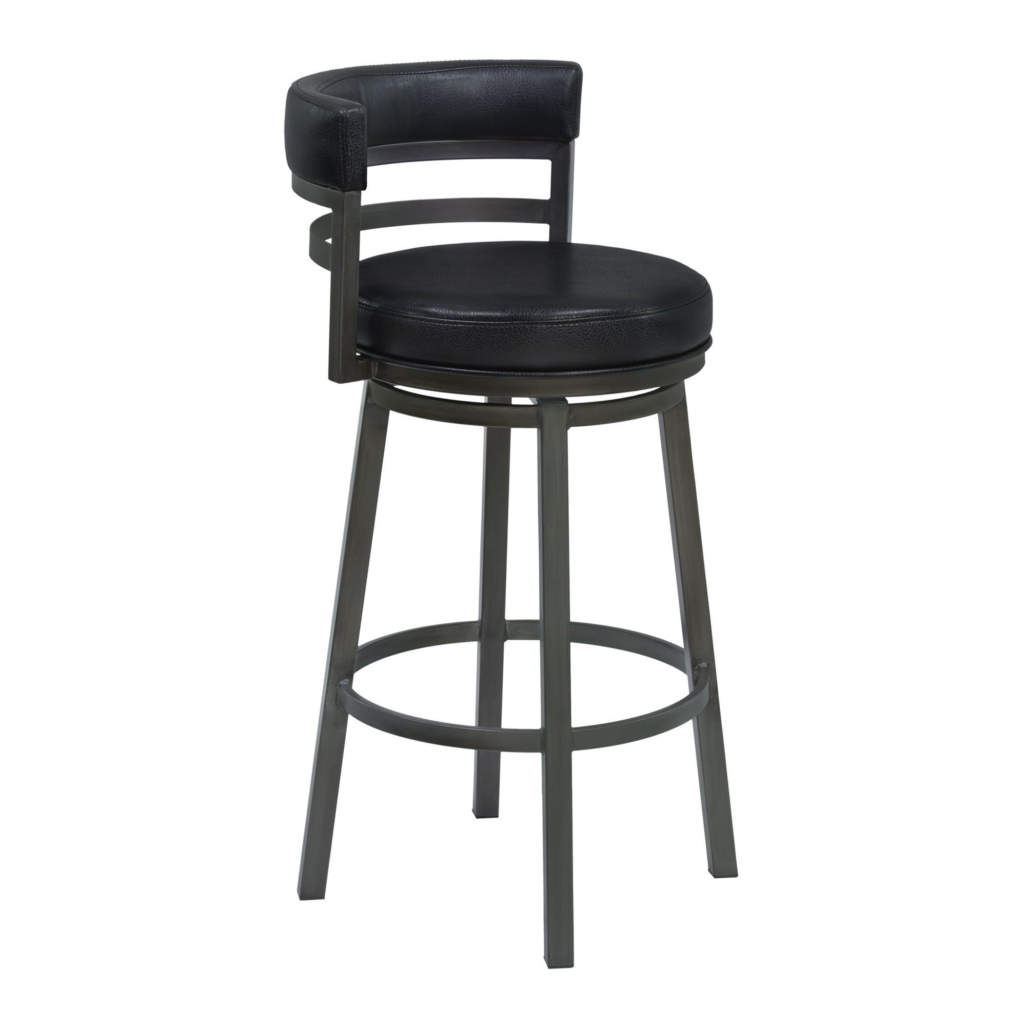 Madrid - 30" Bar Height Swivel Bar Stool - Ford Black / Mineral