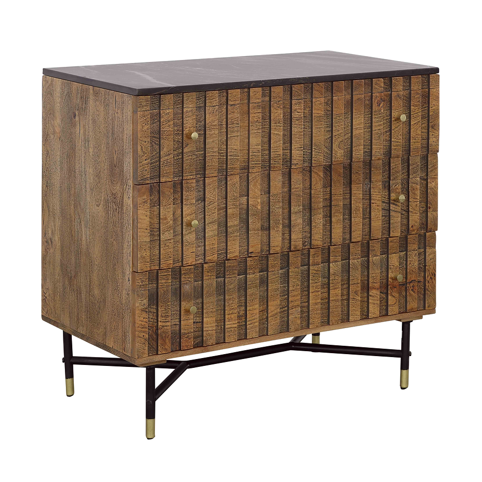 Stonington - Three Drawer Chest - Brown & Black