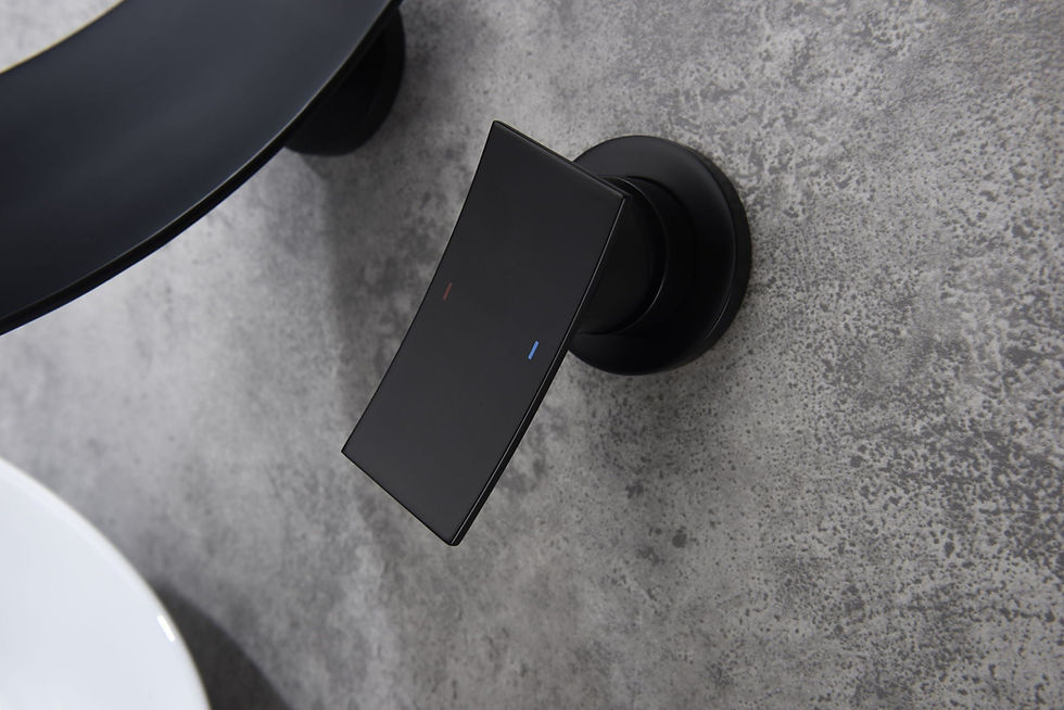 Thumbnail: Widespread Bathroom Faucet Wall Mount - Black