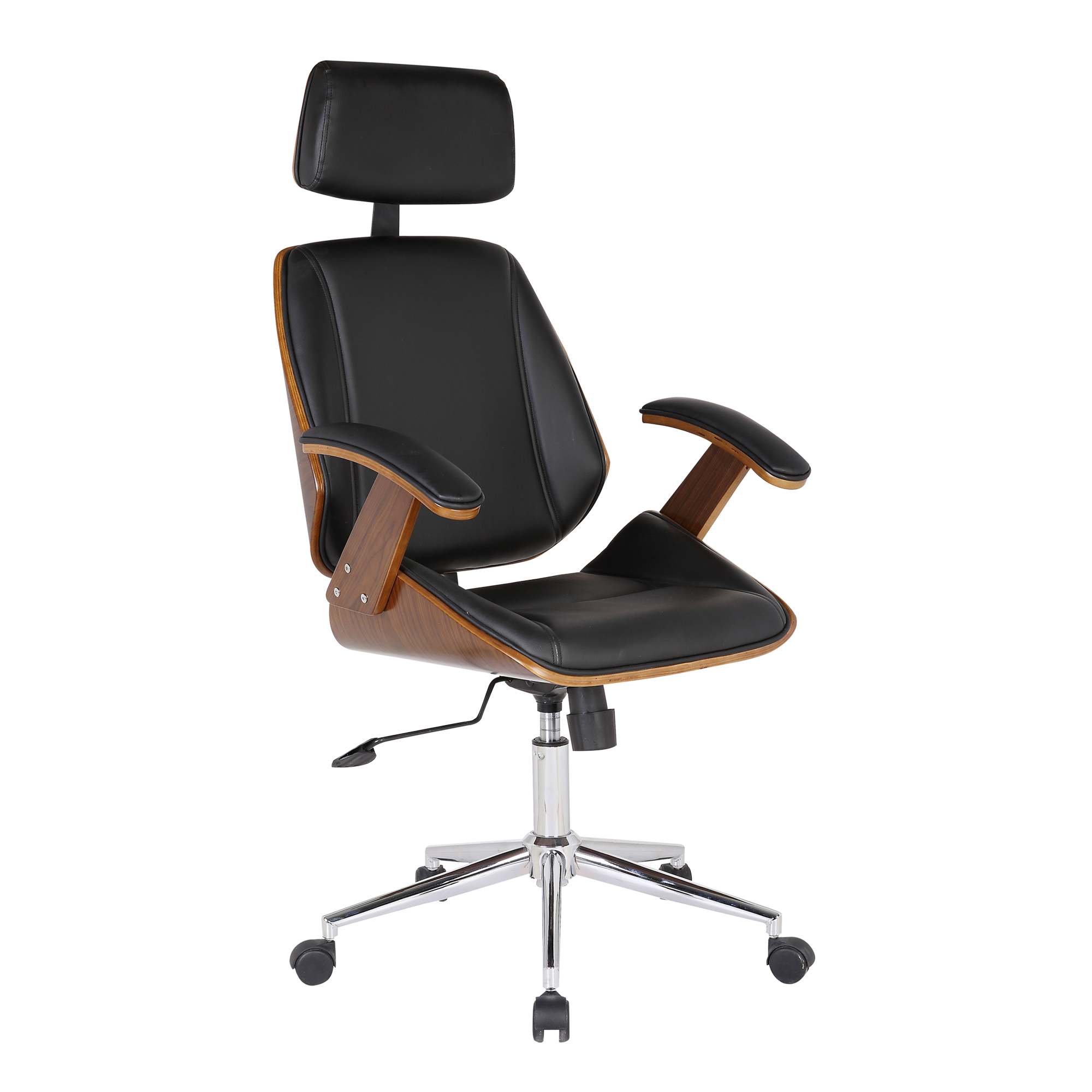 Century - Office Chair Veneer Back With Multifunctional Mechanism - Black /