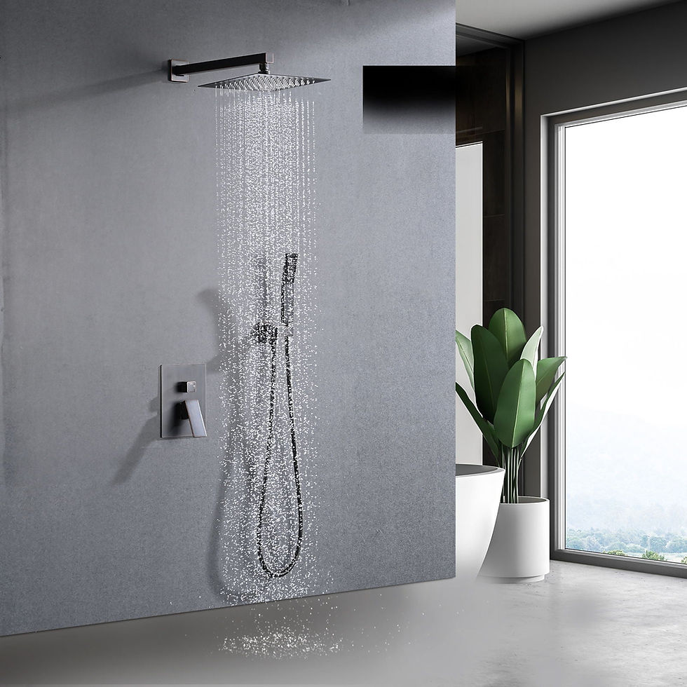 Thumbnail: Shower System Shower Faucet Combo Set Wall Mounted With 10" Rainfall Shower Head