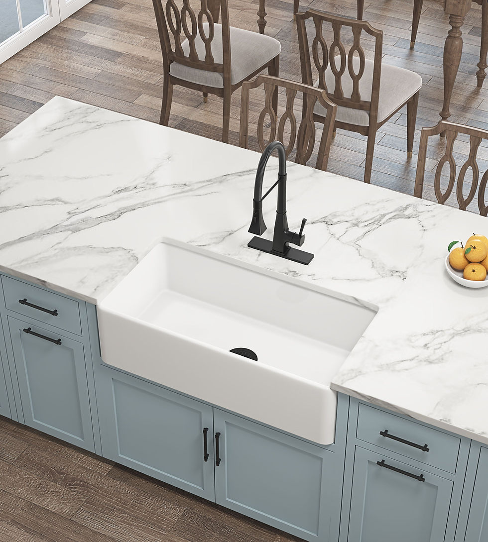 Thumbnail: White Farmhouse Deep Apron Sink Undermount Farmhouse Kitchen Single Farm Sink