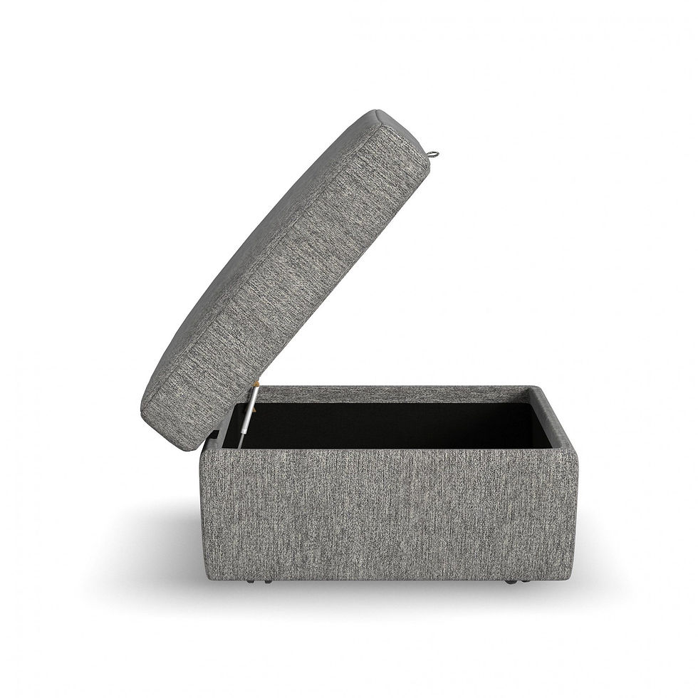 Thumbnail: Flex - Square Storage Ottoman - Pearl Silver