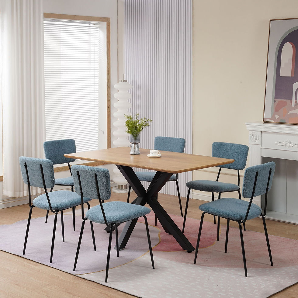 Thumbnail: Dining Room Chairs Set of 6, Modern Comfortable Feature Chairs With Faux Plush U