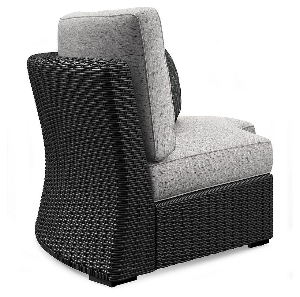 Thumbnail: Beachcroft - Black / Light Gray - Curved Corner Chair With Cushion